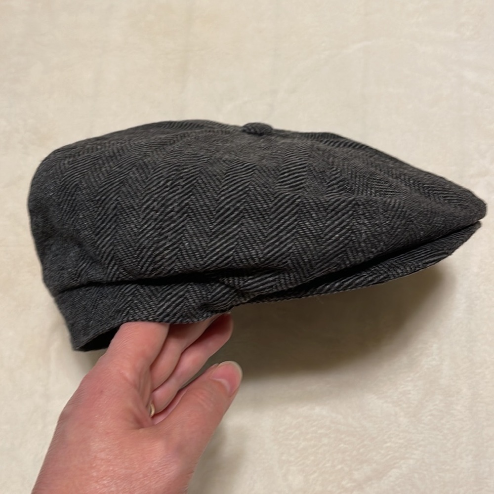 Flat cap gray herringbone